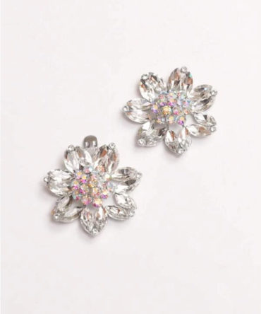 Elegant flower shaped shoe clip, with rhinestones, by Avrel.