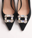 Elegant square shaped shoe clip, with rhinestones, by Avrel.